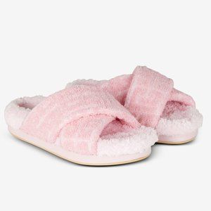 NWT BALMAIN TAM EVERYDAY SANDAL SLIPPER fluffy terry cloth leather